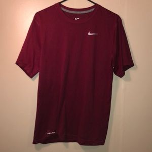 nike maroon athletic tshirt